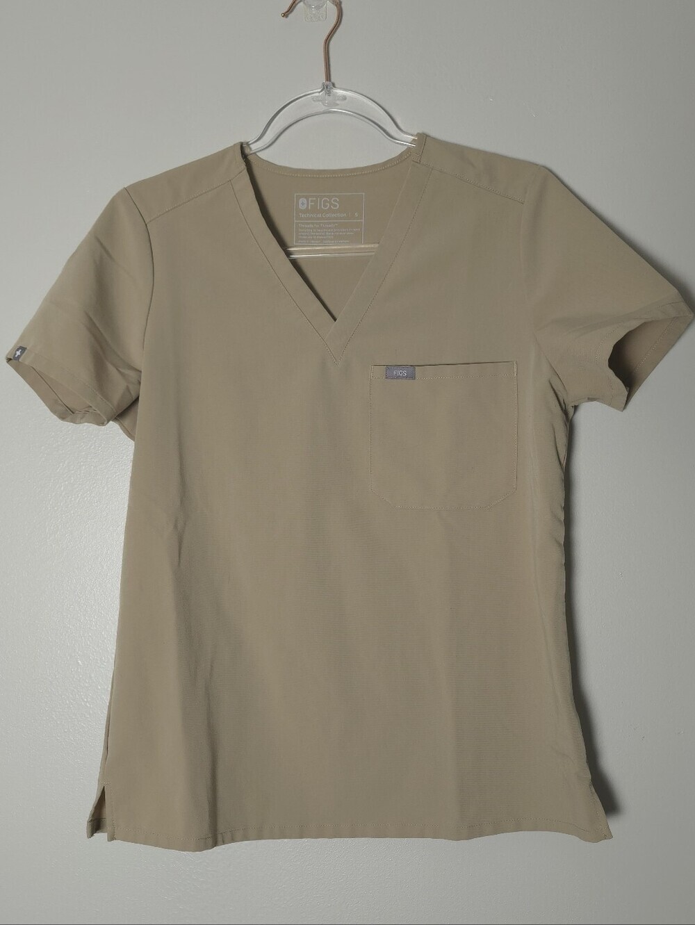 Figa Catarina Tan Scrub Top Size Small